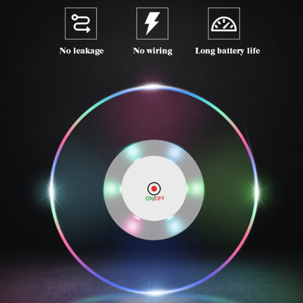 LED Flashing Coaster Bar KTV Cocktail Base Light Luminous Coaster, Round White Light, Round Color Light, Upgrade Anti-slip Round White Light, Upgrade Anti-slip Round Color Light - DealBuddy