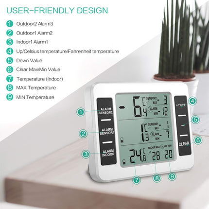 SN010 Wireless Indoor Outdoor High-Precision Thermometer Electronic Refrigerator Thermometers - DealBuddy