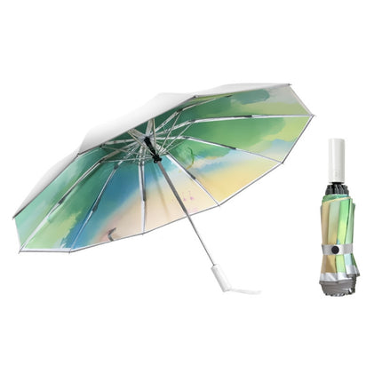 3021 Automatic Rain And Sun Dual-Purpose Umbrella Sun-Proof And Anti-Rebound Folding Umbrella