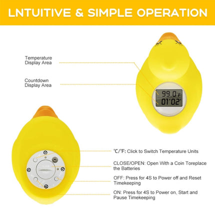 AF-023 Children Bath Thermometer Water Baby Bathing Yellow Duck Water Thermometer - DealBuddy