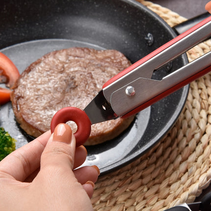 Stainless Steel Silicone Food Spatula Food Clip Barbecue Steak Clip Barbecue Baking Tool, Size: 9 Inch (Random Color Delivery)