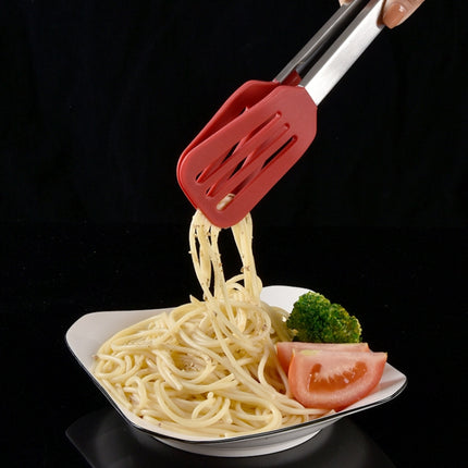 Stainless Steel Silicone Food Spatula Food Clip Barbecue Steak Clip Barbecue Baking Tool, Size: 9 Inch (Random Color Delivery)