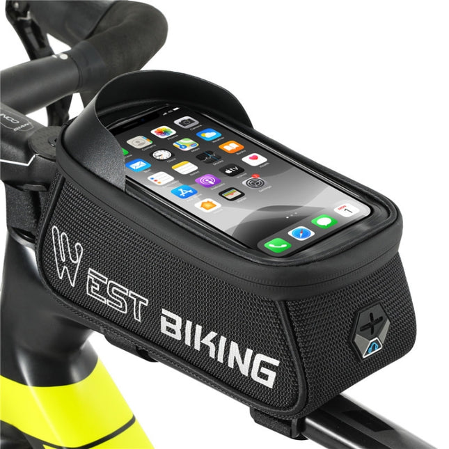 WEST BIKING West 6.9 Inches Rider Bike Reflective Mobile Phone Touch Screen Front Bag Mountain Bike Front Beam Upper Tube Bag - DealBuddy