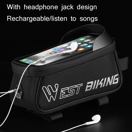 WEST BIKING West 6.9 Inches Rider Bike Reflective Mobile Phone Touch Screen Front Bag Mountain Bike Front Beam Upper Tube Bag - DealBuddy
