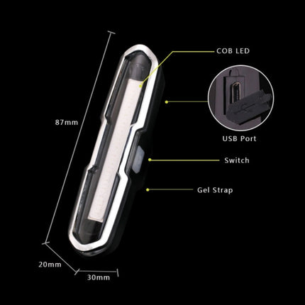 Bicycle Light USB Charging LED Warning Light Night Riding COB Tail Light, Specification: - DealBuddy