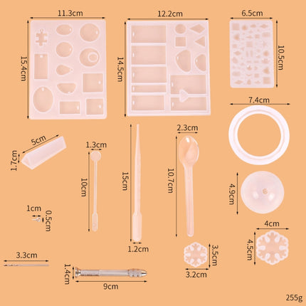 128 Pieces Crystal Drip Mold Tool Set Ornament Pendant Silicone Mold Set