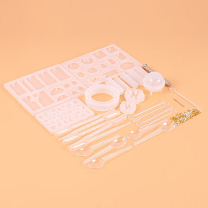 128 Pieces Crystal Drip Mold Tool Set Ornament Pendant Silicone Mold Set