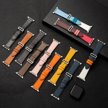 Business Cowhide Leather Strap Watchband, For Apple Watch Series 8&7 41mm / SE 2&6&SE&5&4 40mm / 3&2&1 38mm, For Apple Watch Series 6&SE&5&4 44mm / 3&2&1 42mm, For Apple Watch Series 6&SE& 5&4 40mm / 3 & 2 & 1 38mm - DealBuddy