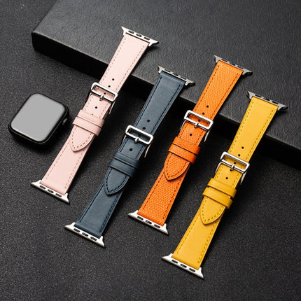 Business Cowhide Leather Strap Watchband, For Apple Watch Series 8&7 41mm / SE 2&6&SE&5&4 40mm / 3&2&1 38mm, For Apple Watch Series 6&SE&5&4 44mm / 3&2&1 42mm, For Apple Watch Series 6&SE& 5&4 40mm / 3 & 2 & 1 38mm - DealBuddy