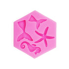 Ocean Series Big And Small Fishtail Starfish Seahorse DIY Baking Liquid Silicone Mold, Gray, Pink - DealBuddy