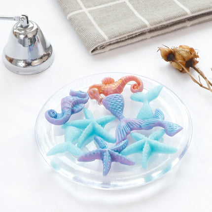 Ocean Series Big And Small Fishtail Starfish Seahorse DIY Baking Liquid Silicone Mold, Gray, Pink - DealBuddy