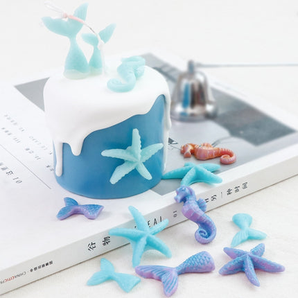 Ocean Series Big And Small Fishtail Starfish Seahorse DIY Baking Liquid Silicone Mold, Gray, Pink - DealBuddy