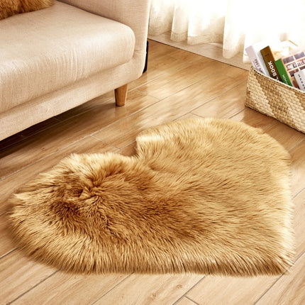 Love Heart Rugs Artificial Wool Sheepskin Hairy Carpet Faux Floor Mat Fur Plain Fluffy Soft Area Rug Tapetes