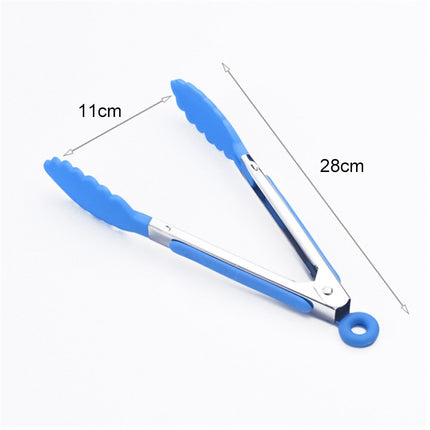 Kitchen Silicone Cooking Salad Stainless Steel Handle Food Clip