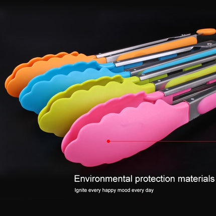 Kitchen Silicone Cooking Salad Stainless Steel Handle Food Clip