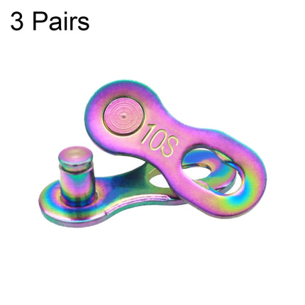 3 Pairs 6/7/8 Speed (Silver) ZH405 Mountain Road Bicycle Chain Magic Buckle Chain Quick Release Buckle
