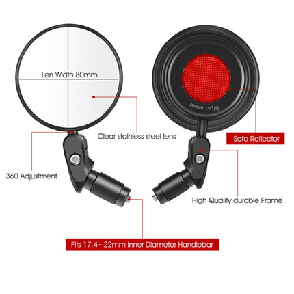 WEST BIKING YP0720032 Bicycle Rear View Mirror Foldable Cycling Mirror - DealBuddy