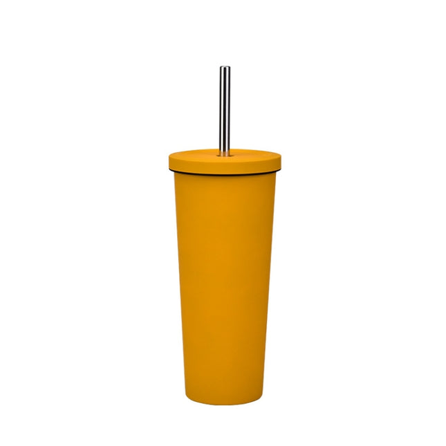 700ml Large Capacity Double Stainless Steel Straw Cup Vacuum Outdoor 304 Insulation Cup Car Water Cup, Khaki, Cinnabar Orange, Lilac Purple, Pink, Glazed Green, Moss Green, Dark Gray, Indigo, Ink Black, Gray Green, Light Pink, Green White, Lake Blue - DealBuddy