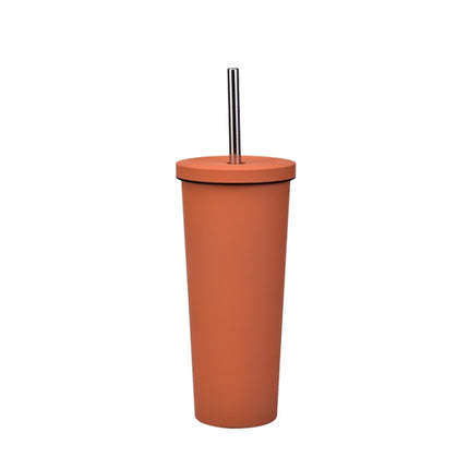 700ml Large Capacity Double Stainless Steel Straw Cup Vacuum Outdoor 304 Insulation Cup Car Water Cup, Khaki, Cinnabar Orange, Lilac Purple, Pink, Glazed Green, Moss Green, Dark Gray, Indigo, Ink Black, Gray Green, Light Pink, Green White, Lake Blue - DealBuddy