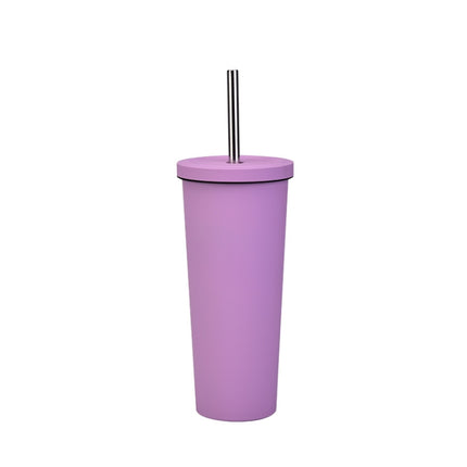 700ml Large Capacity Double Stainless Steel Straw Cup Vacuum Outdoor 304 Insulation Cup Car Water Cup, Khaki, Cinnabar Orange, Lilac Purple, Pink, Glazed Green, Moss Green, Dark Gray, Indigo, Ink Black, Gray Green, Light Pink, Green White, Lake Blue - DealBuddy