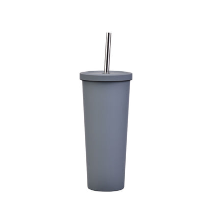 700ml Large Capacity Double Stainless Steel Straw Cup Vacuum Outdoor 304 Insulation Cup Car Water Cup, Khaki, Cinnabar Orange, Lilac Purple, Pink, Glazed Green, Moss Green, Dark Gray, Indigo, Ink Black, Gray Green, Light Pink, Green White, Lake Blue - DealBuddy