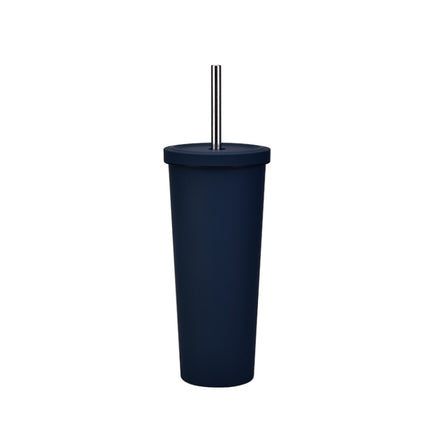 700ml Large Capacity Double Stainless Steel Straw Cup Vacuum Outdoor 304 Insulation Cup Car Water Cup, Khaki, Cinnabar Orange, Lilac Purple, Pink, Glazed Green, Moss Green, Dark Gray, Indigo, Ink Black, Gray Green, Light Pink, Green White, Lake Blue - DealBuddy