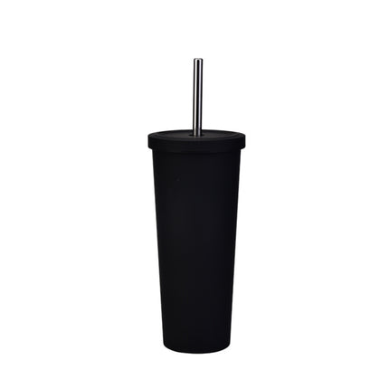 700ml Large Capacity Double Stainless Steel Straw Cup Vacuum Outdoor 304 Insulation Cup Car Water Cup, Khaki, Cinnabar Orange, Lilac Purple, Pink, Glazed Green, Moss Green, Dark Gray, Indigo, Ink Black, Gray Green, Light Pink, Green White, Lake Blue - DealBuddy