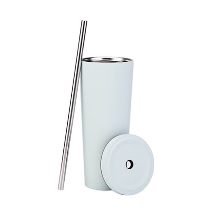 700ml Large Capacity Double Stainless Steel Straw Cup Vacuum Outdoor 304 Insulation Cup Car Water Cup, Khaki, Cinnabar Orange, Lilac Purple, Pink, Glazed Green, Moss Green, Dark Gray, Indigo, Ink Black, Gray Green, Light Pink, Green White, Lake Blue - DealBuddy