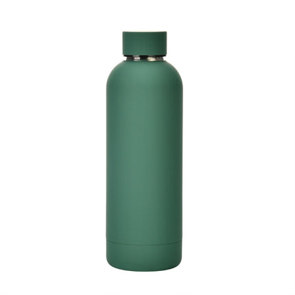 Stainless Steel Outdoor Matte Water Bottle Portable Sports Water Cup Rubber Paint Insulation Cup, Moss Green, Light Pink, Smoky Pink, Cinnabar Orange, Green White, Khaki, Ink Black, Lake Blue, Gray Green, Lilac Purple, Indigo, Gray - DealBuddy