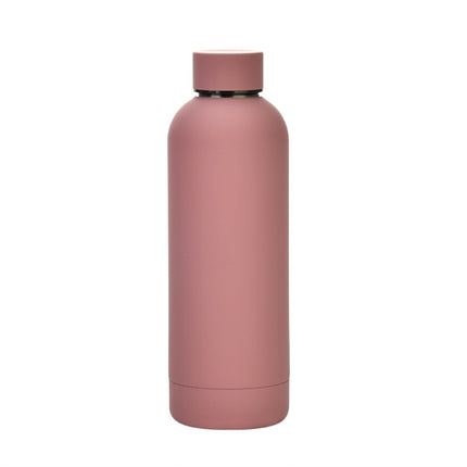 Stainless Steel Outdoor Matte Water Bottle Portable Sports Water Cup Rubber Paint Insulation Cup, Moss Green, Light Pink, Smoky Pink, Cinnabar Orange, Green White, Khaki, Ink Black, Lake Blue, Gray Green, Lilac Purple, Indigo, Gray - DealBuddy