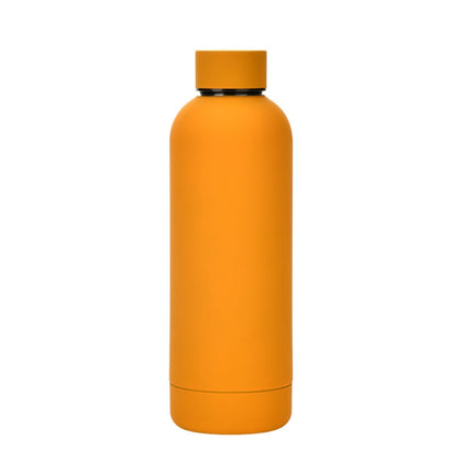 Stainless Steel Outdoor Matte Water Bottle Portable Sports Water Cup Rubber Paint Insulation Cup, Moss Green, Light Pink, Smoky Pink, Cinnabar Orange, Green White, Khaki, Ink Black, Lake Blue, Gray Green, Lilac Purple, Indigo, Gray - DealBuddy