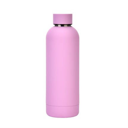 Stainless Steel Outdoor Matte Water Bottle Portable Sports Water Cup Rubber Paint Insulation Cup, Moss Green, Light Pink, Smoky Pink, Cinnabar Orange, Green White, Khaki, Ink Black, Lake Blue, Gray Green, Lilac Purple, Indigo, Gray - DealBuddy