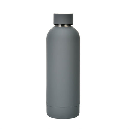 Stainless Steel Outdoor Matte Water Bottle Portable Sports Water Cup Rubber Paint Insulation Cup, Moss Green, Light Pink, Smoky Pink, Cinnabar Orange, Green White, Khaki, Ink Black, Lake Blue, Gray Green, Lilac Purple, Indigo, Gray - DealBuddy