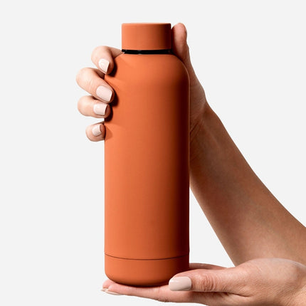 Stainless Steel Outdoor Matte Water Bottle Portable Sports Water Cup Rubber Paint Insulation Cup, Moss Green, Light Pink, Smoky Pink, Cinnabar Orange, Green White, Khaki, Ink Black, Lake Blue, Gray Green, Lilac Purple, Indigo, Gray - DealBuddy
