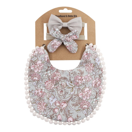Baby Linen Cotton Printed Double-sided Saliva Towel Headband Set, DP021-1, DP021-2, DP021-3, DP021-4, DP021-5, DP021-6, DP021-7, DP021-13, DP021-9, DP021-10, DP021-11, DP021-12