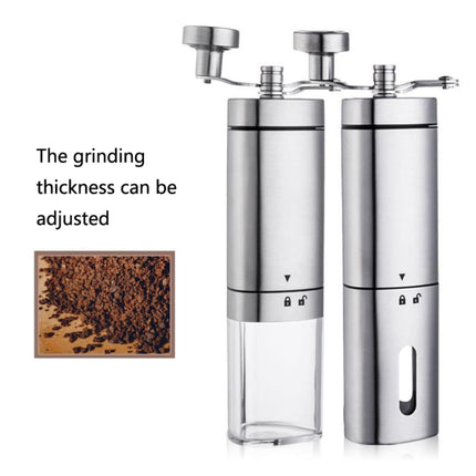 Household Stainless Steel Hand-Cranked Coffee Machine Grinder, Transparent Model, Stainless Steel Model - DealBuddy