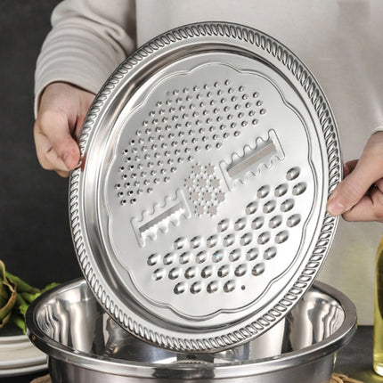Stainless Steel Multifunctional Grater Kitchen Draining And Washing Basin Set, 3 in 1, 3 in 1 Thickened - DealBuddy