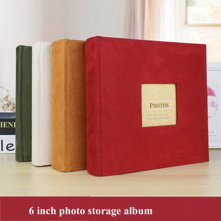 6 Inch 200 Sheets Flannel Retro Photo Album Interstitial Photo Storage Book