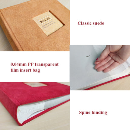 6 Inch 200 Sheets Flannel Retro Photo Album Interstitial Photo Storage Book