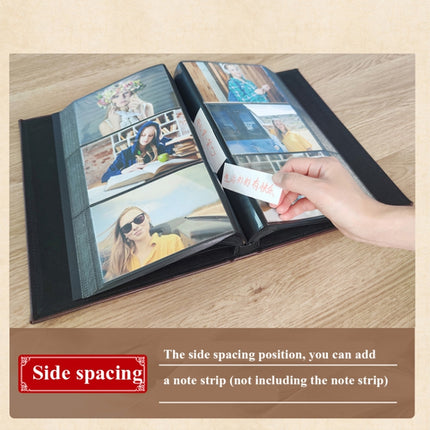 6 Inch 240 Sheets Leather Cover Photo Album Family Memorial Album Interstitial Album