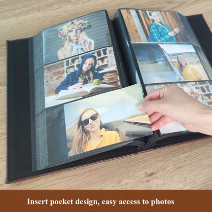 6 Inch 240 Sheets Leather Cover Photo Album Family Memorial Album Interstitial Album