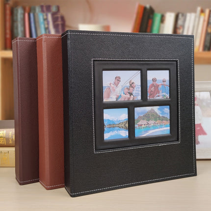 6 Inch 600 Sheets Leather Cover Photo Album Family Photo Album Storage Book