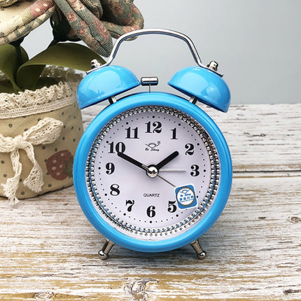 3 Inch Metal Bell Alarm Clock With Night Light Student Bedside Fashion Clock