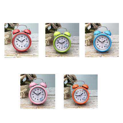 3 Inch Metal Bell Alarm Clock With Night Light Student Bedside Fashion Clock