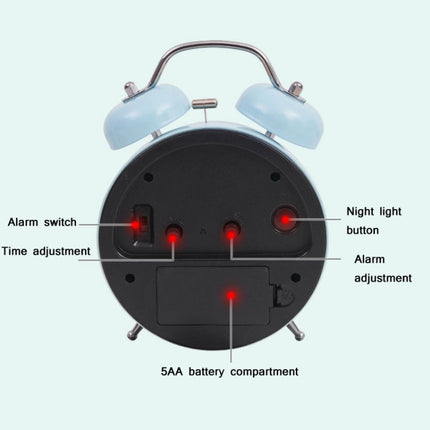 Student Cute Style Bell Alarm Clock Bedside Mute Clock With Light Specification：