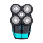 Electric Shaver Rechargeable Razor Intelligent Digital Display Bald Hair Clipper,Style:, Blue, With Nasal Hair Apparatus, Nasal Hair Apparatus&Washing Face Brush, Blue + Full Set - DealBuddy