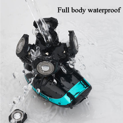 Electric Shaver Rechargeable Razor Intelligent Digital Display Bald Hair Clipper,Style:, Blue, With Nasal Hair Apparatus, Nasal Hair Apparatus&Washing Face Brush, Blue + Full Set - DealBuddy