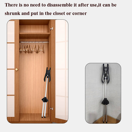 1.6m 3 in 1 Hanging Ironing Bracket Hanger Telescopic Metal Rod Mount