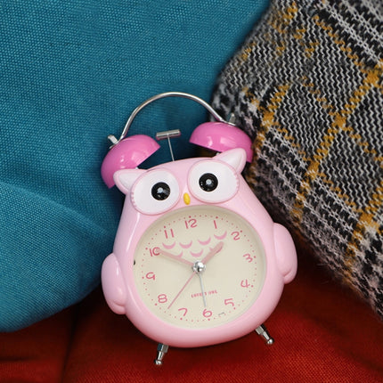 3 Inch Children Cartoon Owl Luminous Silent Bedside Snooze Small Alarm Clock