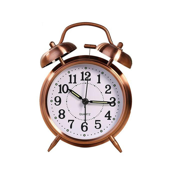 Metal Quality Mute Luminous Alarm Clock Classic Double Bell Clock